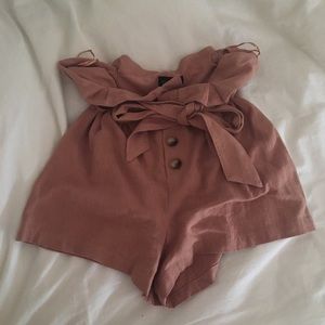 Topshop blush pink paperbag flowy shorts NEW